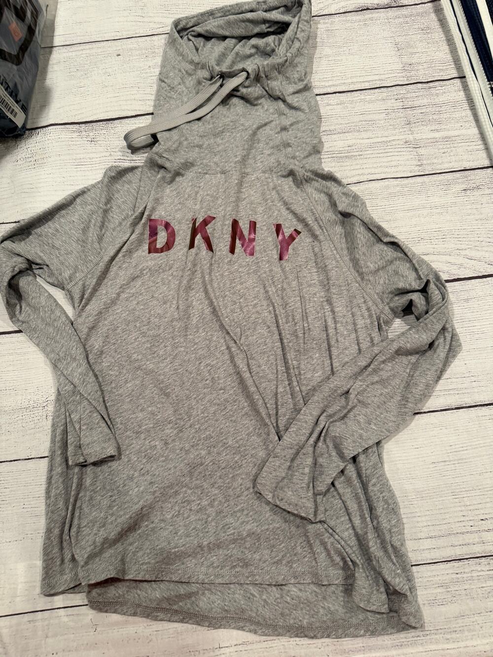 DKNY Sport Longsleeve funnel neck with drawstring  with logo on front size L